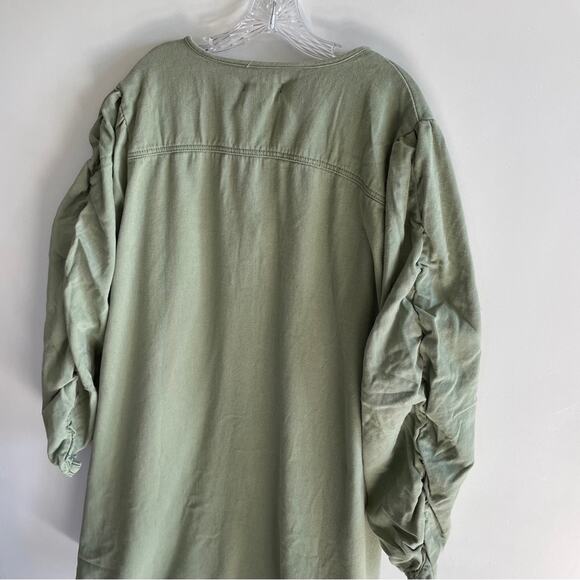 NWT Missguided Plus Size Green V Neck Button Front Denim Dress - Picture 8 of 9